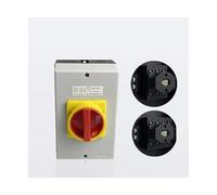 QRJAZHNTP Interrupteur sectionneur électrique Rotatif 25 A-63 A 3P/4P, interrupteurs DIN, Contact argenté, boîtier de sélection Marche/arrêt(125x100x80 Box,4 POLES-63A)