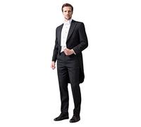 Qrkoda Homme Queue de Pie Trois Pièces Costume Double Boutonnage Veste Gilet Pantalon pour Mariage