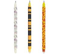 QRKPVHD Stylo gel effaçable - bille au bout pour enlever l'encre sans consommer la feuille, Encre noire thermosensible (Girafe abeille licorne)
