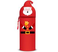 QRKPVHD Trousse 2 en 1 en Couleur Animaux Silicone Souple Cartoon Trousse Porte-Stylo de Table Thème Trousse, Sac de Papeterie de Bureau pour Étudiant Scolaire Cadeaux (Père Noël)