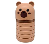 QRKPVHD Trousse 2 en 1 Kawaii pour Adolescents, Étui à Crayons Rétractable, Trousse à Crayon Telescopique, Trousse Scolaire Kawaii, Trousse Ecole 2 en1 en Silicone, Trousse Verticale rétractable