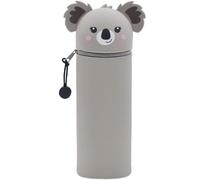 QRKPVHD Trousse Ecole 2 en 1 en Silicone Souple Kawaii, Koala Porte-Plume, Fermeture Eclair en Silicone, Crayons, Marqueurs, Étui en Silicone pour Fournitures Scolaires de Grande capacité