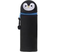 QRKPVHD Trousse Ecole 2 en 1 en Silicone Souple Kawaii, Pingouin Porte-Plume, Fermeture Eclair Pochette de Stylo, Crayons, Marqueurs, Étui en Silicone pour Fournitures Scolaires de Grande capacité