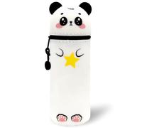 QRKPVHD Trousse Ecole 2 en 1 en Silicone Souple Kawaii, Porte-Plume, Fermeture Eclair en Silicone, Panda Pochette de Stylo, Crayons, Marqueurs, Étui pour Fournitures Scolaires de Grande capacité