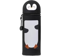 QRKPVHD Trousse Ecole 2 en 1 en Silicone Souple Kawaii, Porte-Plume, Fermeture Eclair en Silicone, Pingouin Pochette de Stylo, Crayons, Marqueurs, Étui pour Fournitures Scolaires de Grande capacité