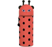 QRKPVHD Trousse Ecole 2 en 1 en Silicone Souple Kawaii - Porte-Plume, Fermeture Eclair en Silicone, Pochette de Stylo, Étui pour Fournitures Scolaires de Grande capacité (Marienkäfer Bleistifthalter)