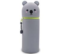 QRKPVHD Trousse Ecole 2 en 1 en Silicone Souple Kawaii - Porte-Plume, Fermeture Eclair en Silicone, Pochette de Stylo, Étui pour Fournitures Scolaires de Grande capacité (Kleine Ohren Koala)