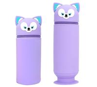 QRKPVHDTrousse à Crayons Kawaii, Trousse Télescopique en Silicone, Étui à Crayon Cute, Trousse Verticale Scolaire pour Enfants Filles et Étudiants