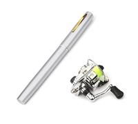 QRONCES Ensemble de canne à pêche en forme de stylo, canne à pêche télescopique portable pour pêche en mer et pêche en plein air