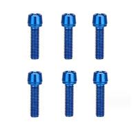 QRONCES Lot de 6 vis de potence de vélo - Vis à tête conique en acier inoxydable avec rondelles pour vélos de route et VTT - Vis pour le couvercle supérieur de la potence de vélo