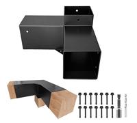 Qrooviiy Kit de support pour pegola, 3 supports d'angle droit pour menuiserie de 10,2 x 10,2 cm (réel : 8,9 x 8,9 cm), supports de pergolas à faire soi-même pour pergolas de patio, tonnelles, cabanes