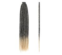 QRSTUVXZY Dreadlocks faits à la main de 36 pouces, longues perruques synthétiques tissées à la main de 0,6 cm de largeur Hair Extensions(1BT613#)