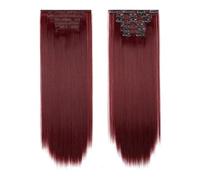 QRSTUVXZY Extensions de cheveux synthétiques à clips, 6 pièces, postiche longue et lisse de 24 pouces for femmes (140 g) Hair Extensions(99JS/118#)