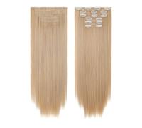 QRSTUVXZY Extensions de cheveux synthétiques à clips, 6 pièces, postiche longue et lisse de 24 pouces for femmes (140 g) Hair Extensions(27M613#)