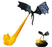 QRTHOTAXIS Dragon Book Nook Light, 3D Printed Flying Fire-Breathing Bookshelf Decor, Fire-Breathing Fantasy Shelf Decor, Two Sizes Options