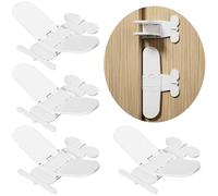 Qruiiju Serrure de Porte Coulissante Serrure de Fenêtre Coulissante-Sans Perçage-Serrure de Sécurité fenêtre à l’épreuve des enfants-pour enfants et animaux de compagnie (4 Pièces, Blanc)