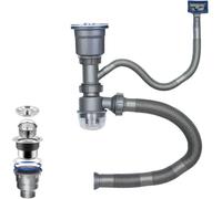 QruiLanTu Kit de vidange double pour évier un kit de vidange pour évier de cuisine peu encombrant avec un siphon en P réglable