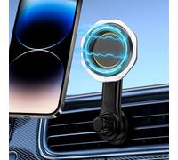 QruiLanTu Support magnétique de voiture super puissant pour grille d'aération - Ne bloque jamais la rotation à 360 degrés - Pour Samsung iPhone 16 15 Pro Max 14 13 12 Pro Mini MagSafe