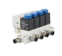 QRUYHBAJU Électrovanne normalement fermée 2V025-06 AC220V DC12V24V, Type combiné multidirectionnel, vanne à air magnétique pneumatique 2V025-08(7F,DC12V 6mm Fittings)