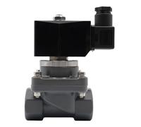 QRUYHBAJU Électrovanne normalement fermée anticorrosion UPVC/CPVC DN15-50 électrovanne électrique à économie d'énergie anticorrosion 0,1~6 Bar(G-AC 110V-UPVC,1.25 inch)