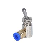 QRUYHBAJU Position de la soupape d'échappement 2 Voies Marche/arrêt Interrupteur à Bascule fileté M5 TV-3S 2 air Vanne mécanique pneumatique avec Accessoires(8MM)