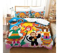 QRWEW 3D, Imprimé Monkey Parure De Lit Microfibre Super Douce Et Respirante Sets De Housses De Couettes 3 Pièces avec Taies d'oreiller King（220x240cm）
