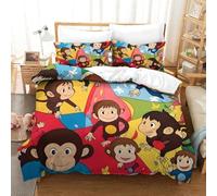 QRWEW Monkey Housse De Couettes Parure De Lit 3 Pièces Microfibre Ensemble De Literie avec Housses De Couettes Taies D'oreillers avec Fermeture Éclair King（220x240cm）