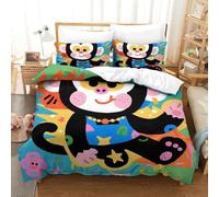 QRWEW Monkey Parure De Lit 3D Housse De Couette pour Garçon Et Adolescent Housse De Couette Housses De Couettes Microfibre 3 Pièces avec Fermeture Éclair King（220x240cm）