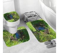 QRWOEAW Ensemble de Tapis de Bain 3 Pièces,Tapis de Salle de Bain Antidérapant et Lavable,Décoration Fantastique, sous-Marin de Science-Fiction, Guerre sous-Marine,avec Couvercle de WC pour Toilettes
