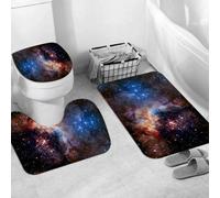 QRWOEAW Ensemble de Tapis de Bain 3 Pièces,Tapis de Salle de Bain Antidérapant et Lavable,Un Lynx d'europe dans la Neige. Froid Hivernal, février, Norvège.,avec Couvercle de WC pour Toilettes
