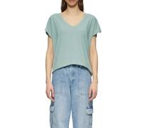QS 2162980 T-Shirt à col en V avec Bord en Dentelle Femme