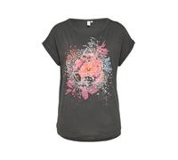 QS 2162987 T-Shirt imprimé sur Le Devant, Noir, XL Femmes