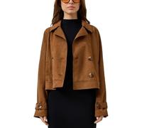 QS 2175369 Veste Caban Aspect Daim, Marron, XXL Femmes