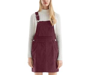 QS Mini Robe Salopette en Velours côtelé, Bordeaux (3900), 44