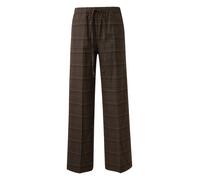 QS Pantalon à plis ivoire / chocolat / brun foncé, Taille 32