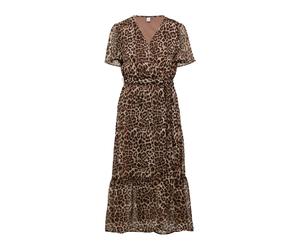 QS Robe beige / marron / chocolat, Taille 34