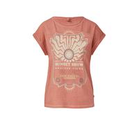 QS T-shirt beige clair / mauve / saumon, Taille S