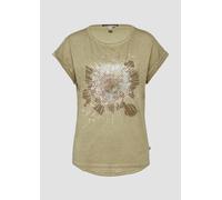 QS T-shirt bleu pastel / kaki / olive, Taille M