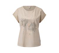 QS T-shirt camel / beige chiné / abricot / blanc cassé, Taille XS