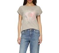 QS T-Shirt surdimensionné Aspect délavé avec imprimé sur Le Devant, Gris Tourterelle, L