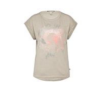 QS T-Shirt surdimensionné Aspect délavé avec imprimé sur Le Devant, Gris Tourterelle, XL