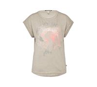 QS T-Shirt surdimensionné Aspect délavé avec imprimé sur Le Devant, Gris Tourterelle, L