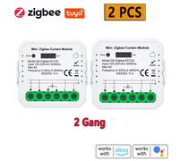Qs-zigbee/Wifi-ECC02 Module de commutateur de rideau WiFi Tuya Zigbee,pour volet roulant,moteur de stores,maison - Zigbee 2pcs