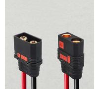 QS8-S Adaptateur de connecteur de batterie anti-étincelle avec câble en silicone 8 AWG, terminal en cuivre étamé à courant continu 110 A pour vélos électriques, drones, (mâle + femelle)