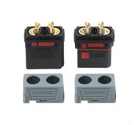 QS8P-L Connecteur modèle d'avion 500 V 110 A avec couvercle anti-poussière en cuivre plaqué or anti-allumage pour modification de batterie, drones, robots, systèmes énergétiques 8-12 AWG