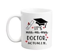Qsavet Tasse cadeau amusante avec inscription « It's Miss Ms Mrs Dr Actually », tasse de doctorat, de doctorat, de doctorat, tasse à café fantaisie pour collègues, amis, étudiants - 325 ml (dr)