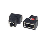 QSBVSO 1 Paire Rj45 Adaptateur diviseur, Rj45 Femme de 1 à 2 Ports Ethernet Coupleur Femelle, Prise en Charge Deux dispositifs d'accès Internet en même Temps