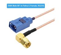 QSBVSO 1 PCS Blue Fakra C mâle à SMA Bouchon d'angle droit masculin Rf Coaxial Rg316 Navigation de voiture de la cochon GPS Câble d'extension de l'adaptateur d'antenne(SMA M90 to Fakra C F,0.5M)