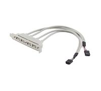 QSBVSO 2/4 Ports USB Câble de Support, Carte mère de Support USB 2.0 9Pin à 2 x Adaptateur Femelle, USB 3.0 2 0Pin en-tête à 2 Ports USB 3 Séparateur(0.3m,4 Port USB 2.0)