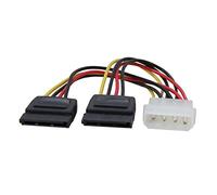 QSBVSO 6 Pouces Molex 4-Pins Lp4 Mâle à SATA 15 -pins Cordon de câble de convecteur d'adaptateur Secteur Compatible with ATX 12V / 5V et Disque Dur HDD/SSD(to 2 x SATA)